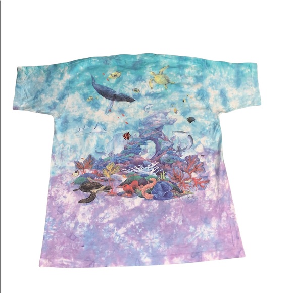 Vintage 1993 Liquid Blue Oceanica All Over Print Single Stitch Shirt - Picture 4 of 7